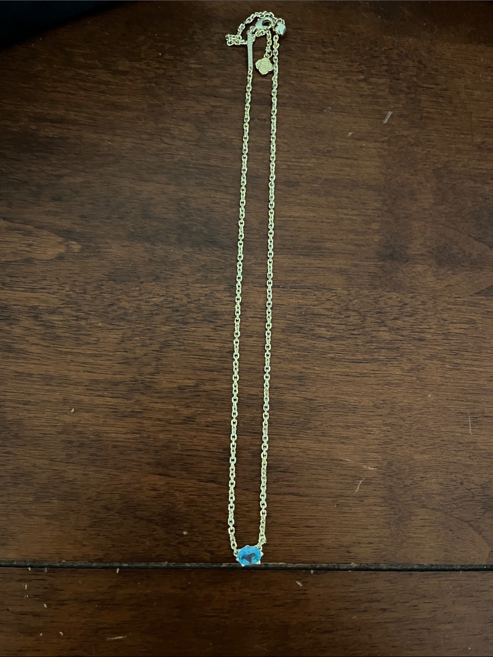 Kendra Scott Gold Necklace with Blue Pendant